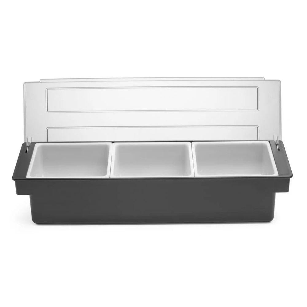 Zutatenbox – 3 Behälter, BarUp, Schwarz, 480x150x H 100mm BarUp