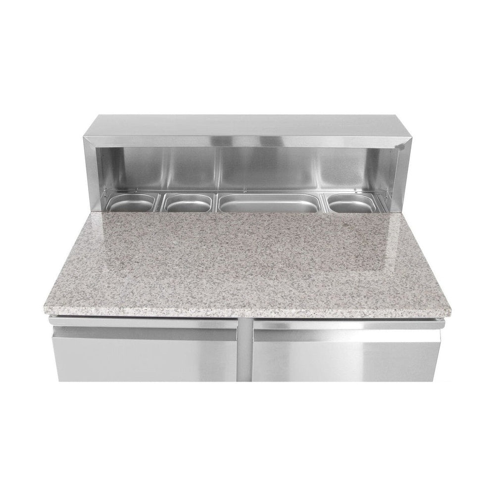 Arktic Pizzatisch zweitürig 300 L – Granitplatte, 5 × GN 1/6 Arktic