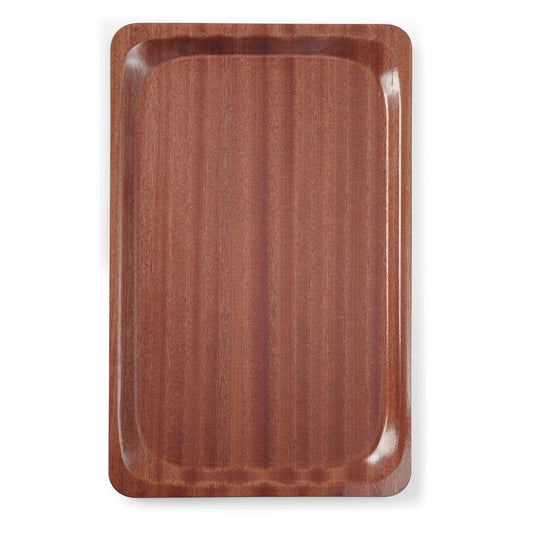 Serviertablett in Holzoptik, rechteckig, HENDI, Mahagoni, 430x610mm HENDI