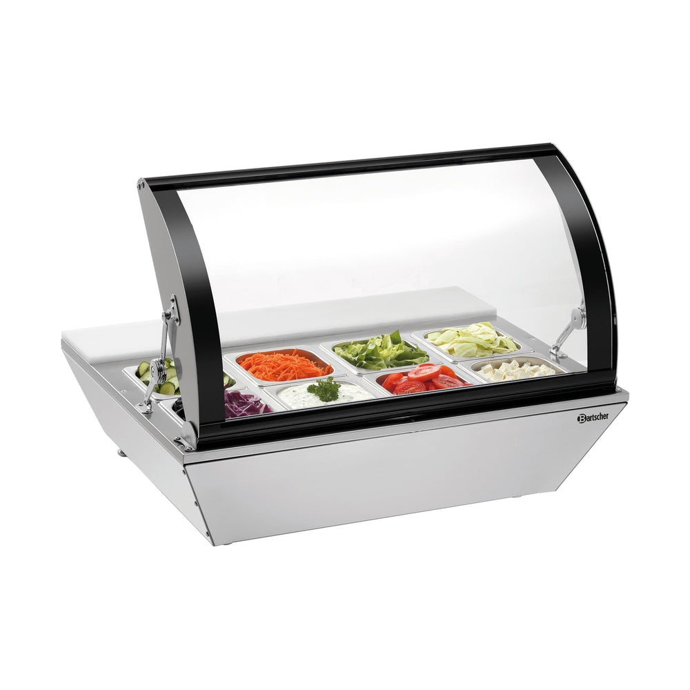 Bartscher Kühlauslagevitrine 67 L – GN-Wanne mit Glasdeckel Bartscher