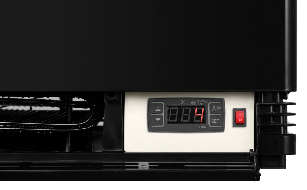 Bartscher Mini-Kühlvitrine 78 L schwarz – Umluftkühlung, LED Bartscher