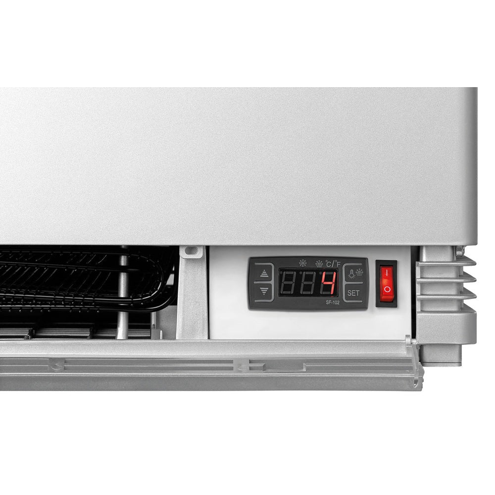 Bartscher Mini-Kühlvitrine 78 L silber – Umluftkühlung, LED Bartscher