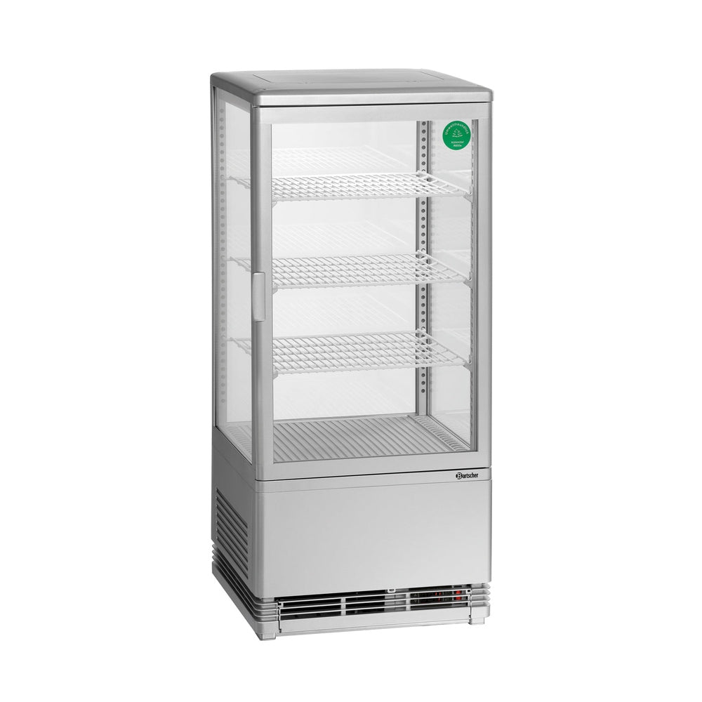 Bartscher Mini-Kühlvitrine 78 L silber – Umluftkühlung, LED Bartscher