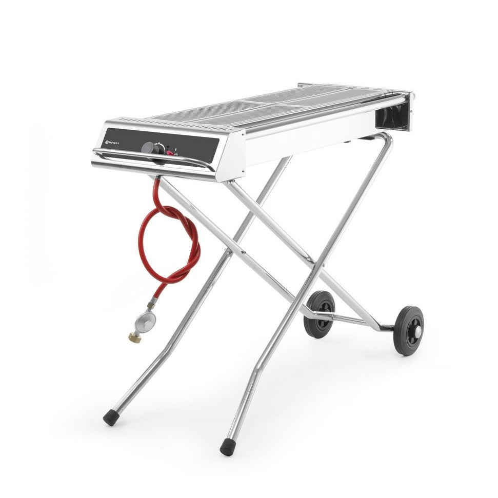 HENDI Gasgrill Xenon Pro – 7,5 kW, fahrbar, klappbares Gestell HENDI