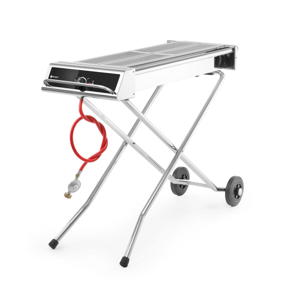 HENDI Gasgrill Xenon Pro – 7,5 kW, fahrbar, klappbares Gestell HENDI