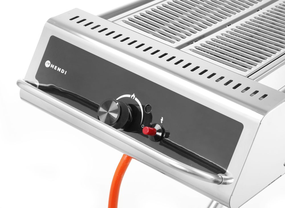 HENDI Gasgrill Xenon Pro – 7,5 kW, fahrbar, klappbares Gestell HENDI
