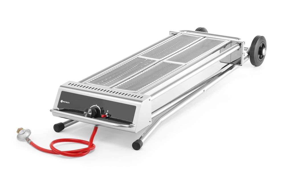 HENDI Gasgrill Xenon Pro – 7,5 kW, fahrbar, klappbares Gestell HENDI