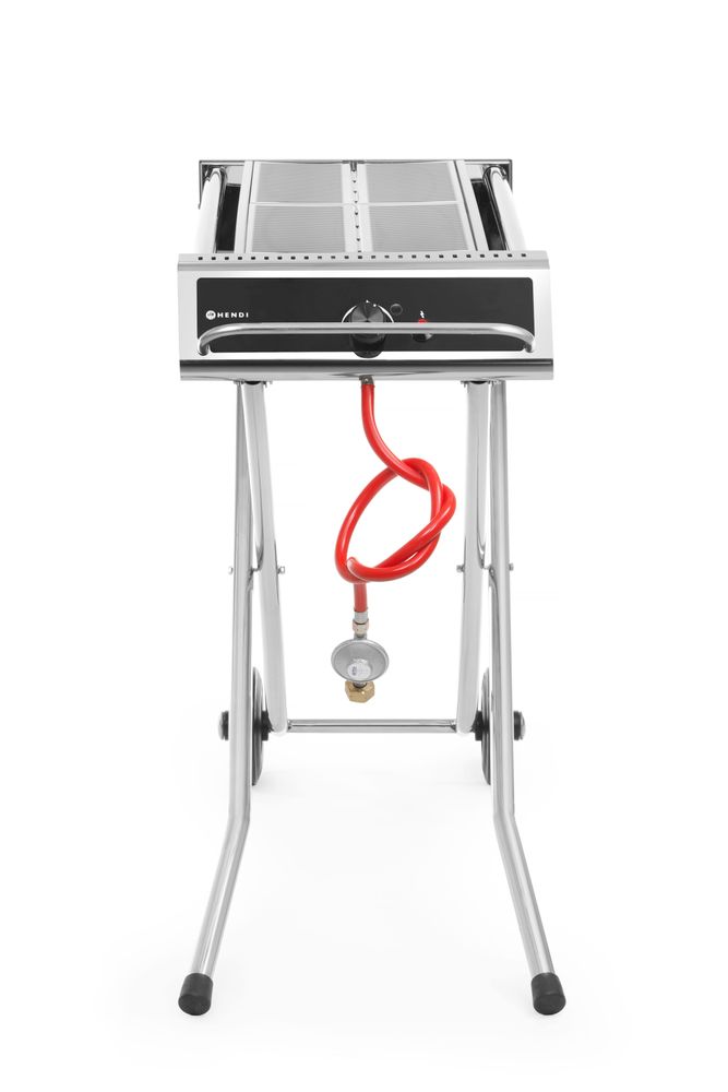 HENDI Gasgrill Xenon Pro – 7,5 kW, fahrbar, klappbares Gestell HENDI