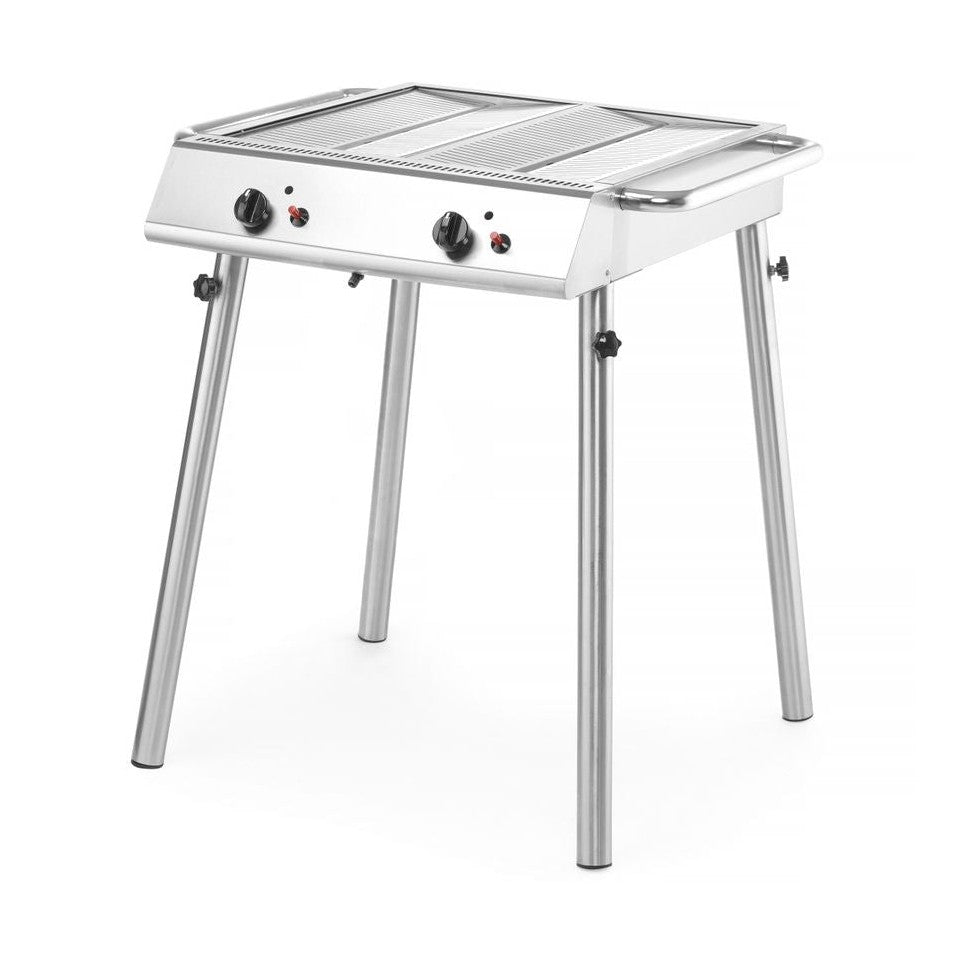 HENDI Gasgrill Xantos – 9,5 kW, 2 Brenner, Edelstahl HENDI