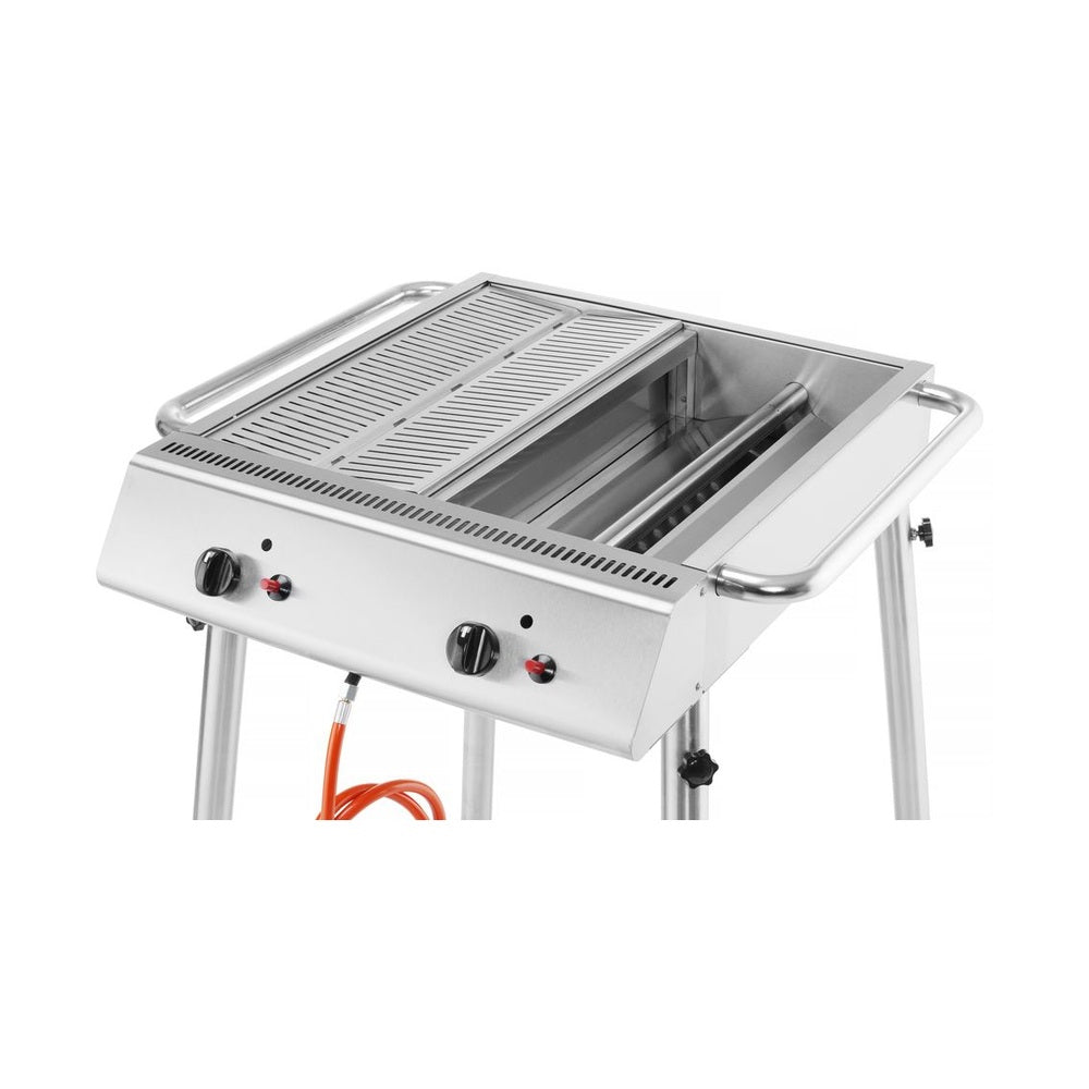 HENDI Gasgrill Xantos – 9,5 kW, 2 Brenner, Edelstahl HENDI