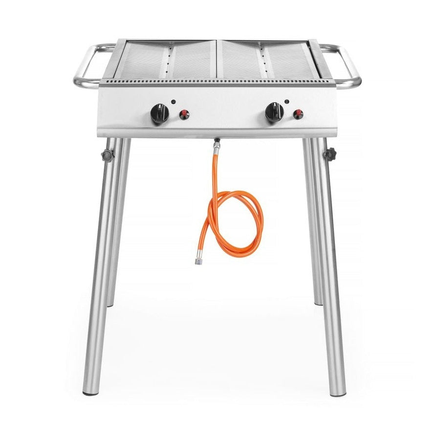 HENDI Gasgrill Xantos – 9,5 kW, 2 Brenner, Edelstahl HENDI