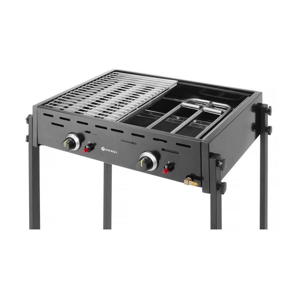 Gasgrill Roast-Master Pro Schwarz, HENDI, Schwarz, 11,6kW, 790x560x H 900mm HENDI
