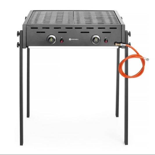 Gasgrill Roast-Master Pro Schwarz, HENDI, Schwarz, 11,6kW, 790x560x H 900mm HENDI