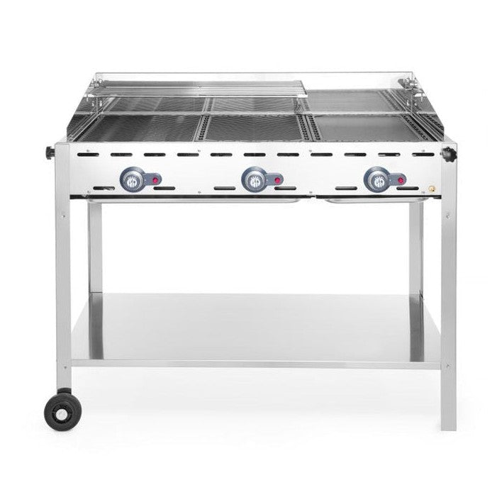 Grillsystem Green Fire 3 Brenner, HENDI, Profi Line, 17,4kW, 1078x612x H 825mm HENDI