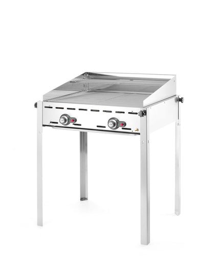 Grillsystem Green Fire 2 Brenner, HENDI, Profi Line, 2 Edelstahl Grillroste Gastronorm 1/1, 11,6kW, 740x612x(H)825mm