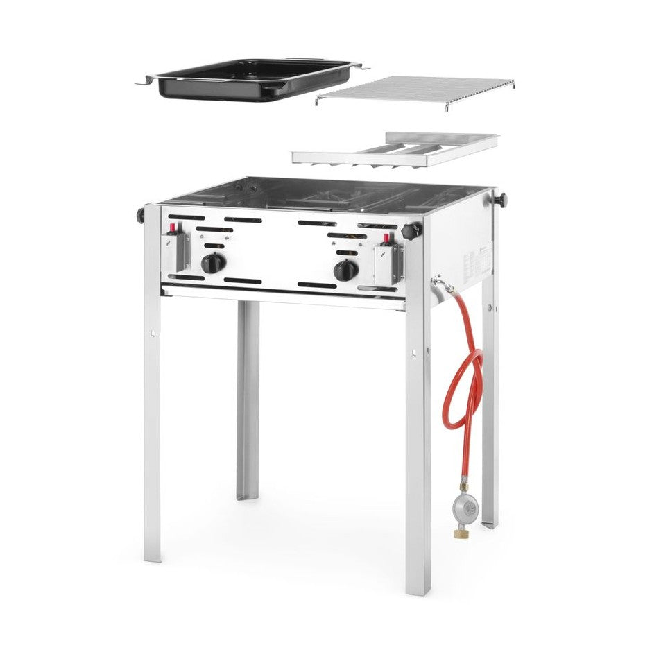 HENDI Gasgrill Roast-Master Maxi 50/50 – Rost und Bratpfanne HENDI