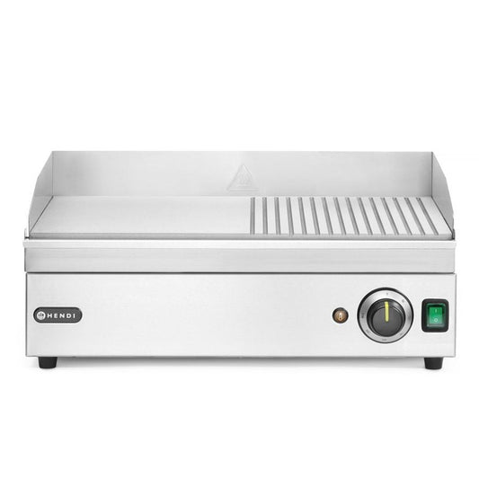 Grillplatte halb gerillt, HENDI, Kitchen Line, 220-240V/2400W, 527x404x H 233mm HENDI