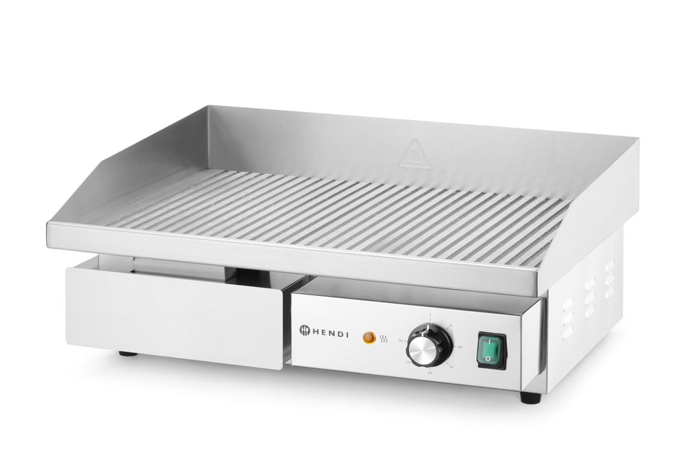 HENDI Grillplatte Budget Line gerillt – 3,0 kW, 230 V