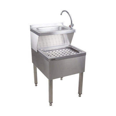 SARO MONA hand wash-/slop sink – stainless steel, with mixer tap