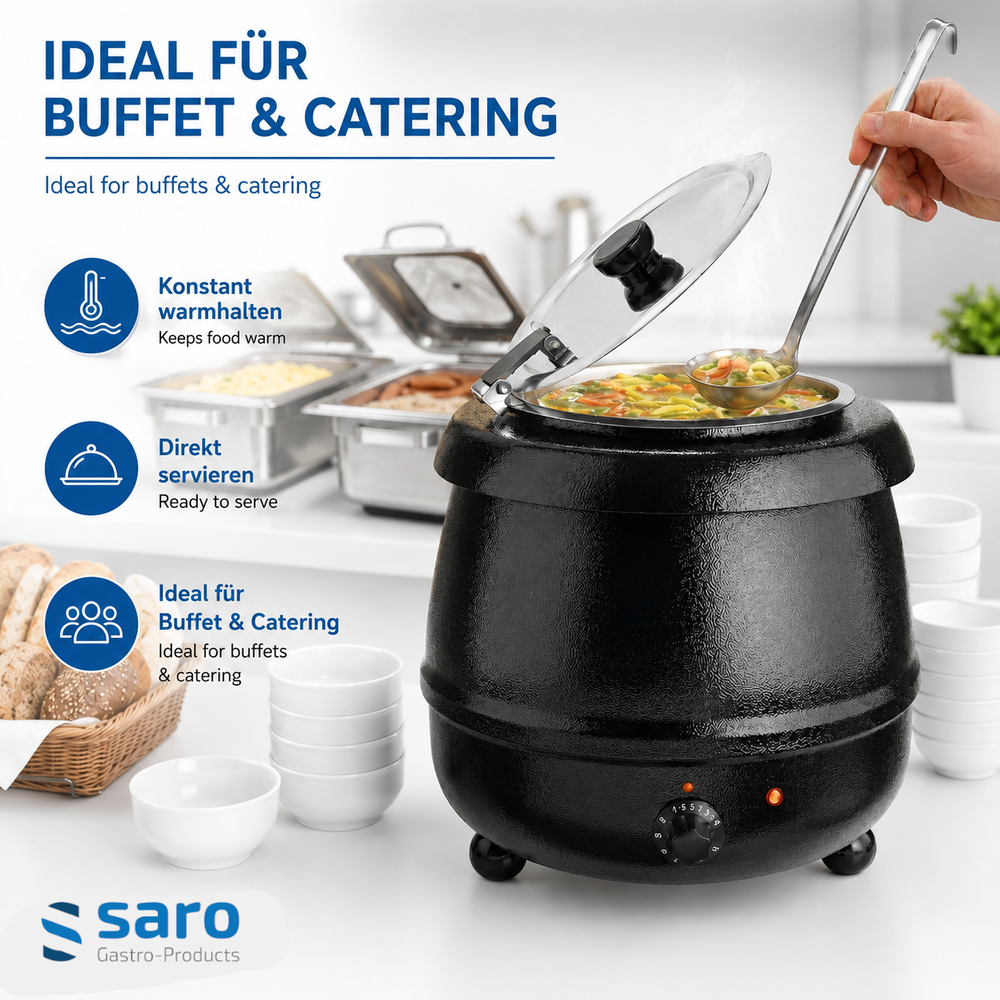 SARO Suppen- und Thekenkessel SKZ-12 – 10 Liter, Wasserbad