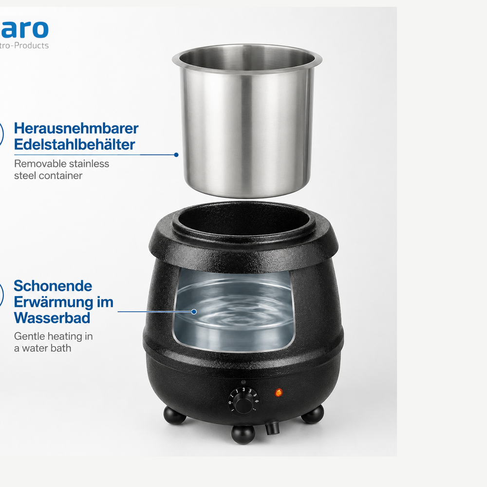SARO Suppen- und Thekenkessel SKZ-12 – 10 Liter, Wasserbad
