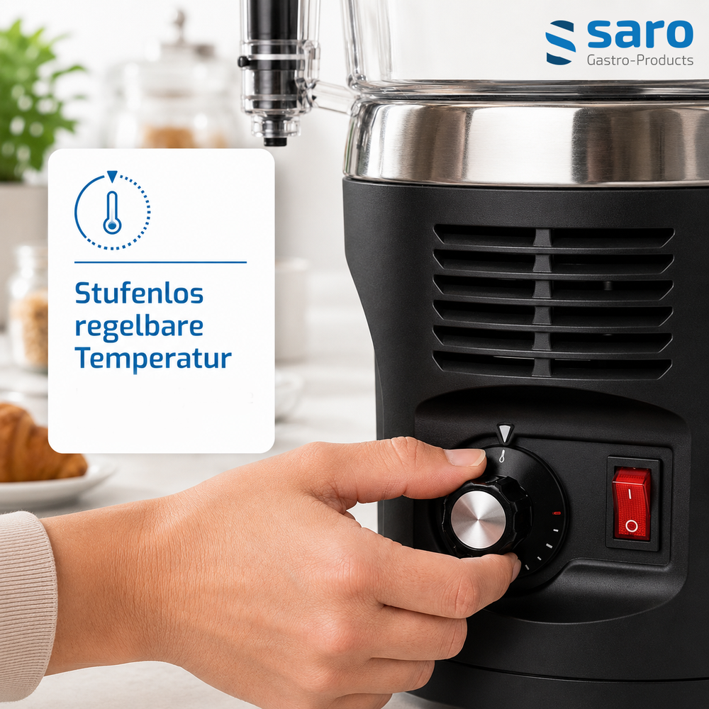 SARO Kakaodispenser NINA schwarz – 5 Liter mit Rührwerk
