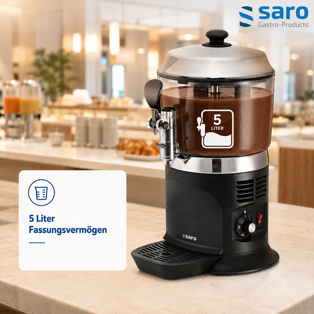 SARO Kakaodispenser NINA schwarz – 5 Liter mit Rührwerk