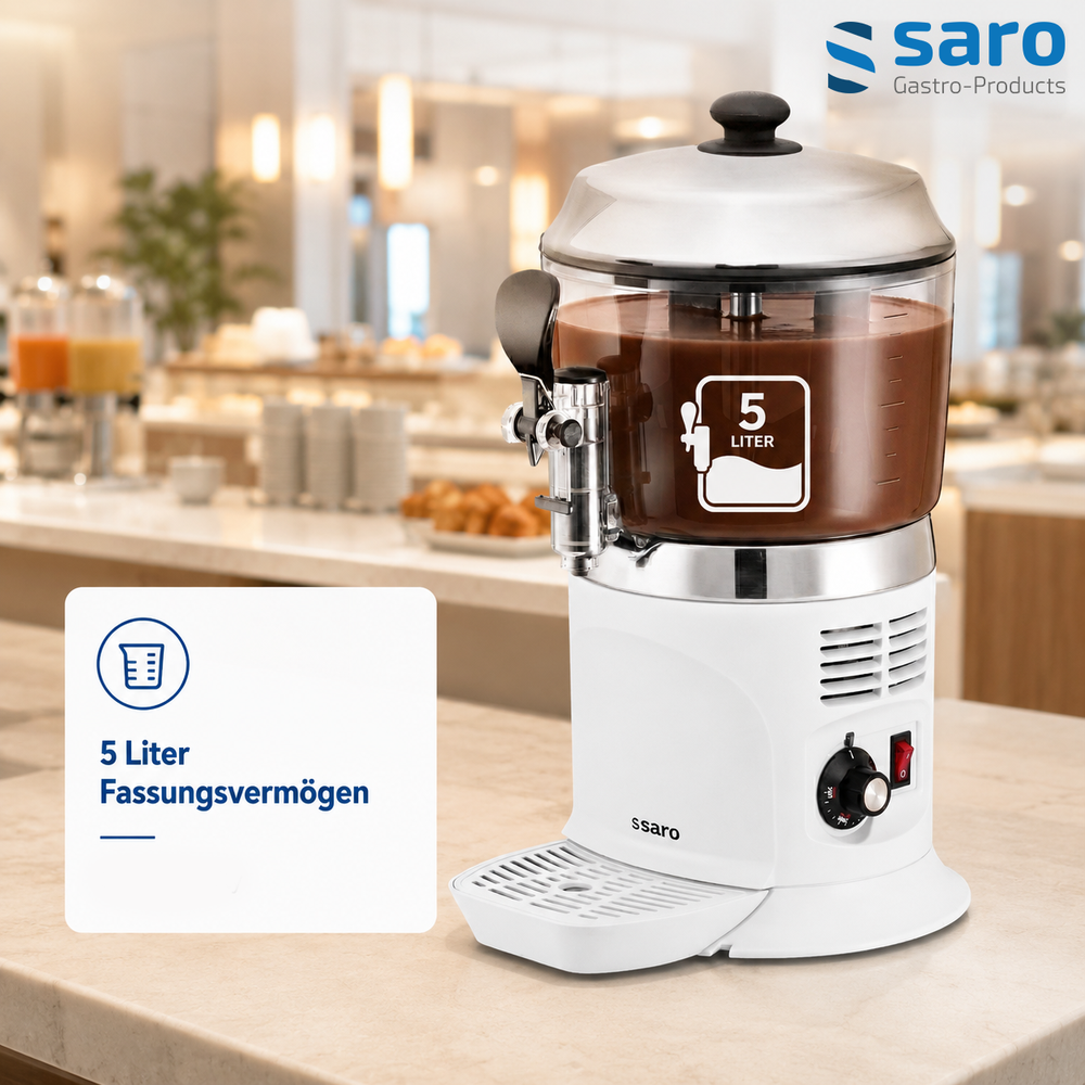 SARO Kakaodispenser NINA weiss – 5 Liter mit Rührwerk