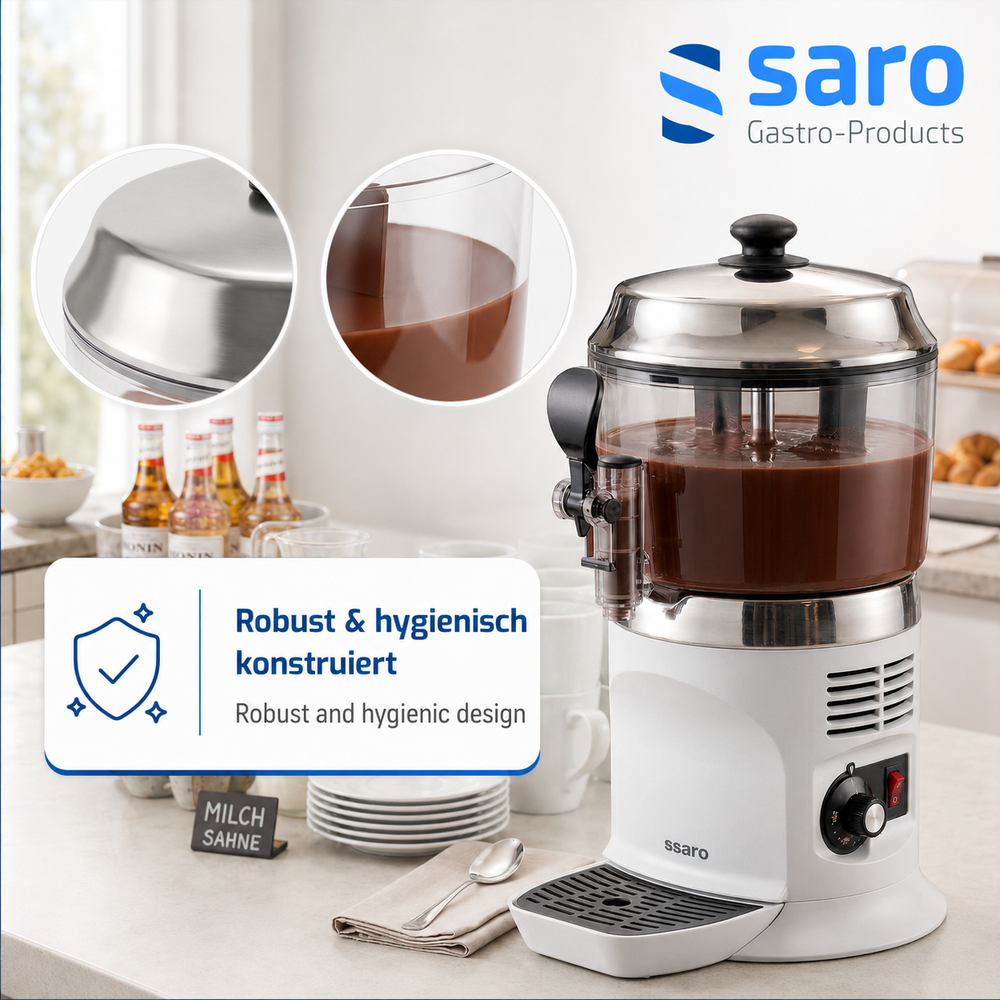 SARO Kakaodispenser NINA weiss – 5 Liter mit Rührwerk