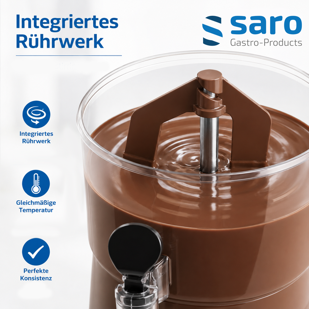 SARO Kakaodispenser NINA weiss – 5 Liter mit Rührwerk