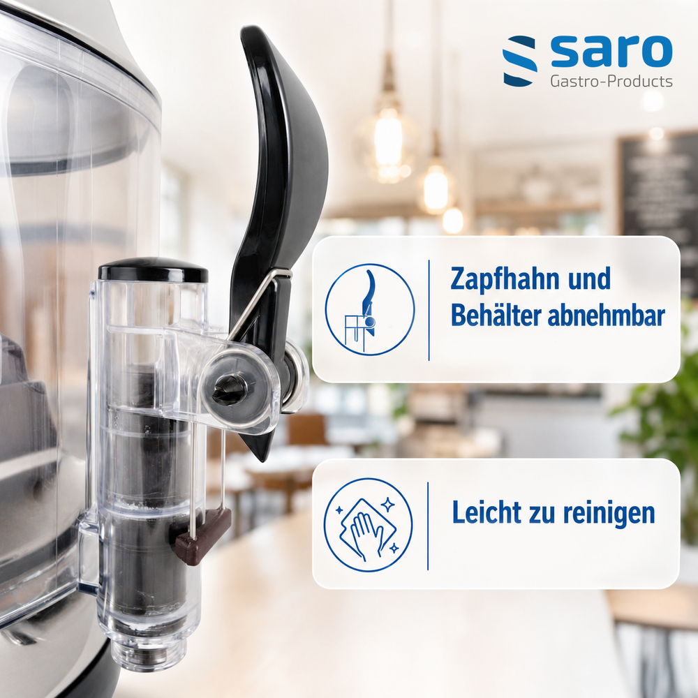 SARO Kakaodispenser NINA weiss – 5 Liter mit Rührwerk