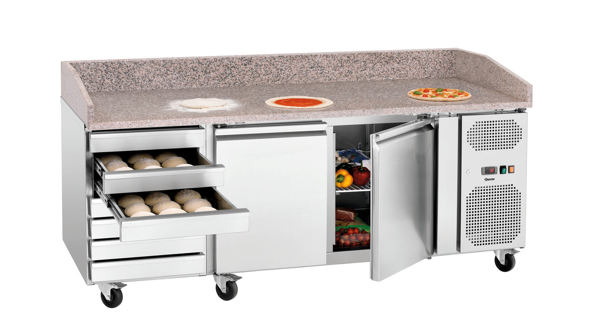 Bartscher Pizzakühltisch G-S7T2 – 2 Türen, Granitplatte, 7 Schubladen Bartscher