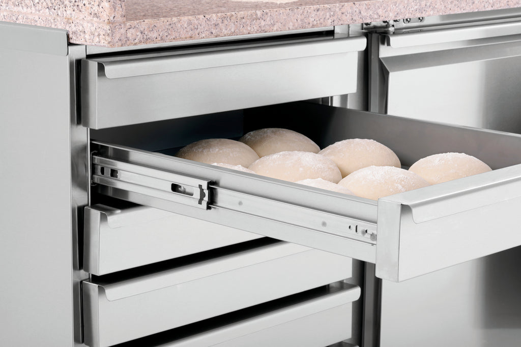 Bartscher Pizzakühltisch G-S7T2 – 2 Türen, Granitplatte, 7 Schubladen Bartscher