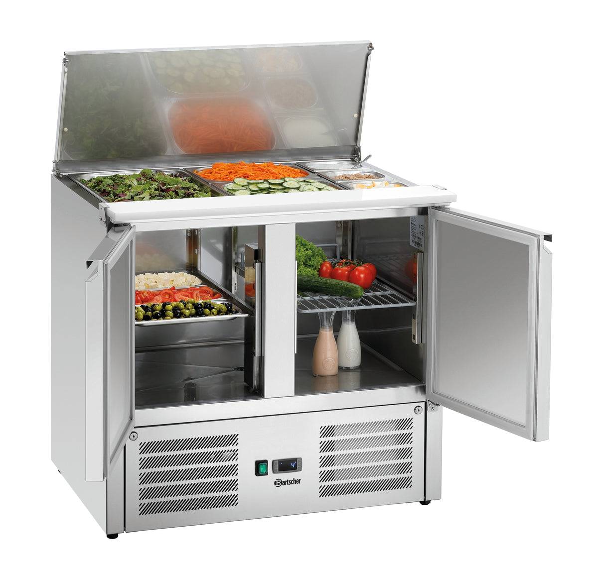 Bartscher Saladette 900T2 – 2 Türen, 260 L, 2 × GN 1/1 + 3 × GN 1/6 Bartscher