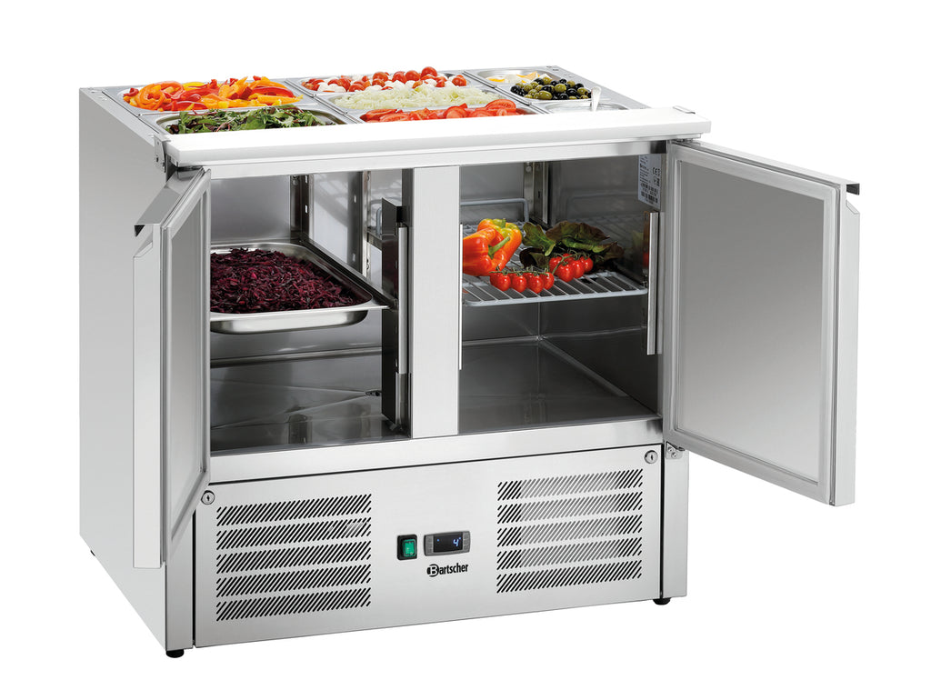 Bartscher Saladette 900T2GL – 2 Türen, Glasaufsatz, 250 L Bartscher