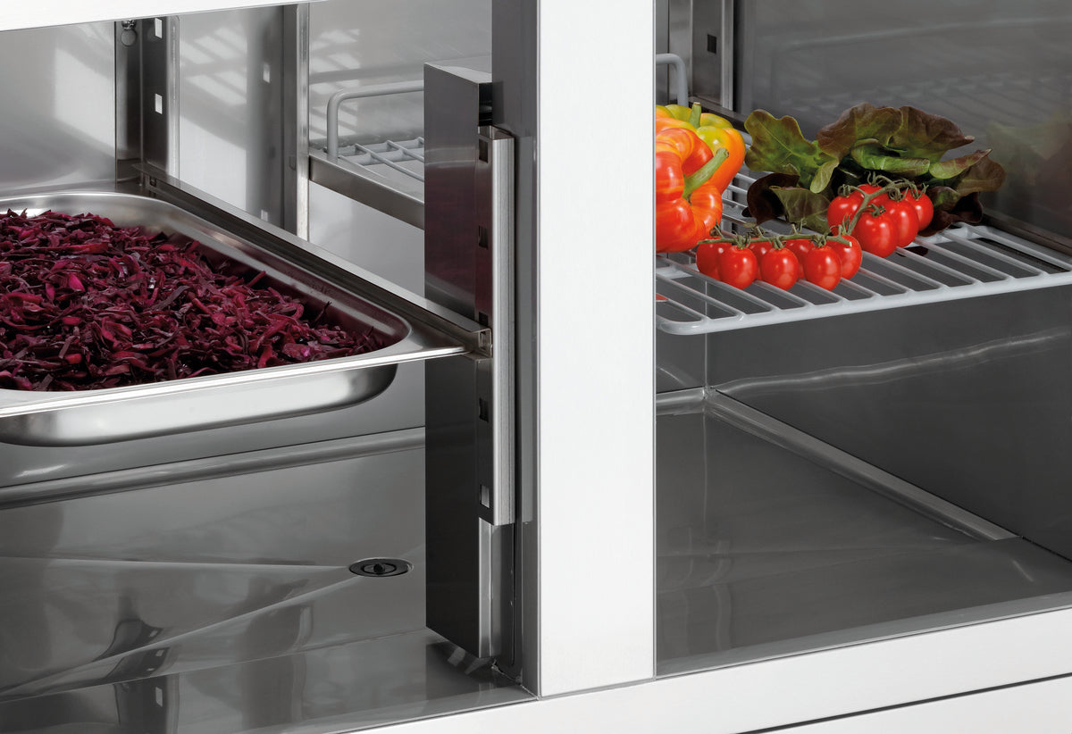 Bartscher Saladette 900T2GL – 2 Türen, Glasaufsatz, 250 L Bartscher