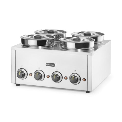 HENDI Thermosystem vierfach – 4 × 4 L Töpfe, 30–85 °C