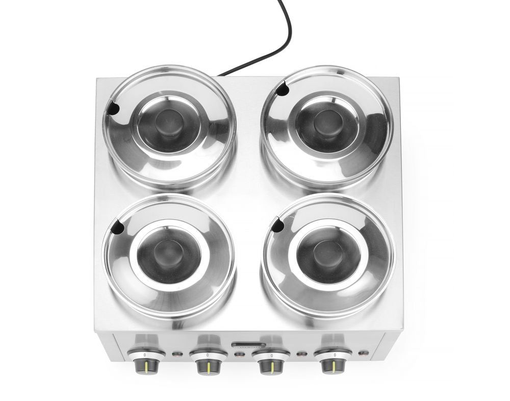HENDI Thermosystem vierfach – 4 × 4 L Töpfe, 30–85 °C
