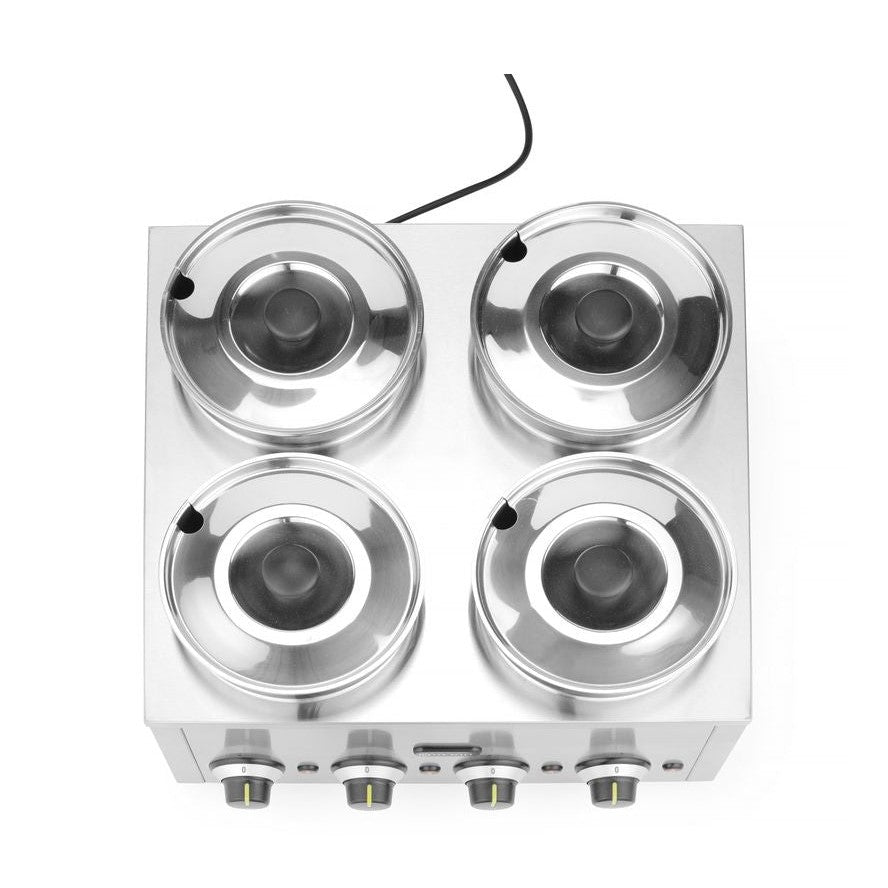 HENDI Thermosystem vierfach – 4 × 4 L Töpfe, 30–85 °C