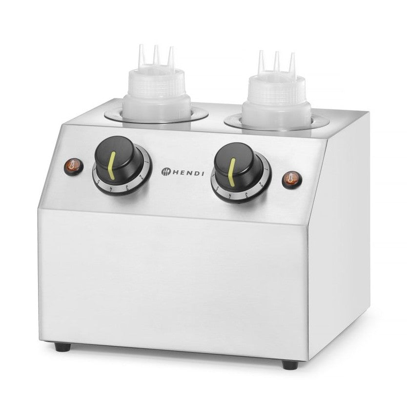 HENDI Saucenwärmer Doppelt – 2 × 0,65 l, 30–65 °C