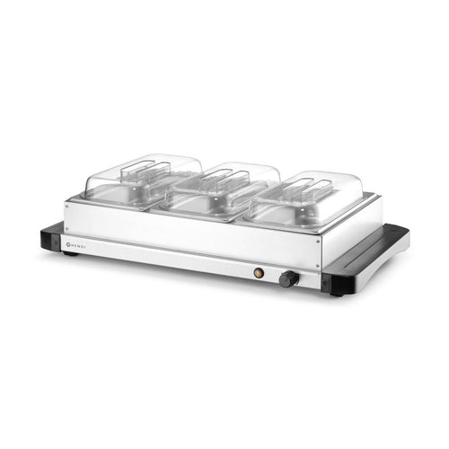 HENDI Speisenwärmer 3 × GN 1/3 – 400 W, 40–75 °C