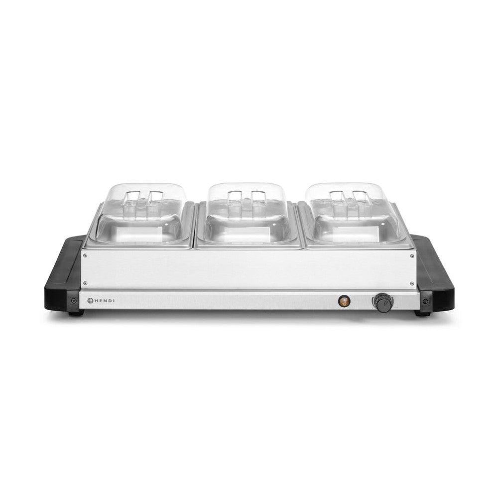 HENDI Speisenwärmer 3 × GN 1/3 – 400 W, 40–75 °C