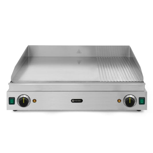 Grillplatte, HENDI, Profi Line, 2/3 glatt, 1/3 gerillt, 230V/3500W, 720x550x H 245mm HENDI