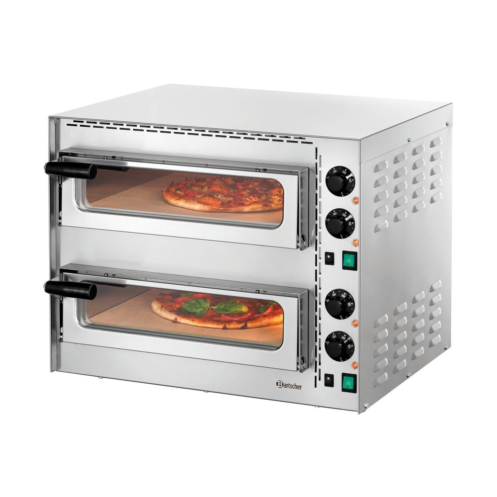 Bartscher Pizzaofen Zweikammer Mini Plus 2 – 2 × Ø 35 cm, 300 °C Bartscher