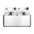 HENDI Fritteuse Kitchen Line 2 × 8 L – 7000 W, Doppelbecken HENDI