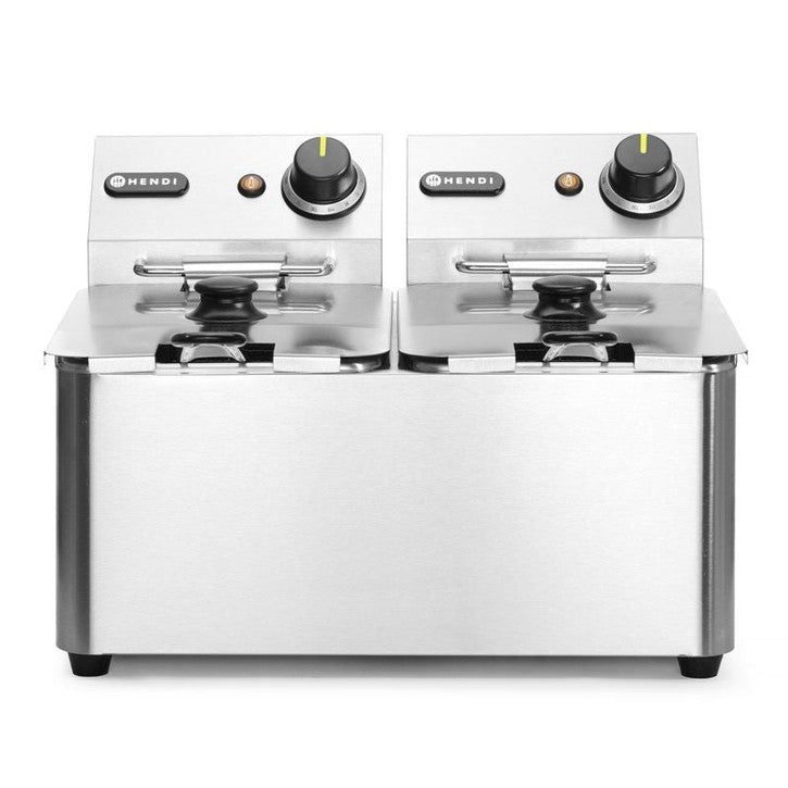 Friteuse Kitchen Line - 2x4L, HENDI, Kitchen Line, 8L, 230V/6000W, 470x380x H 315mm HENDI