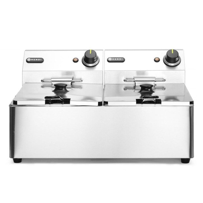 Friteuse Kitchen Line - 2x6L, HENDI, Kitchen Line, 12L, 230V/6600W, 550x430x H 305mm HENDI