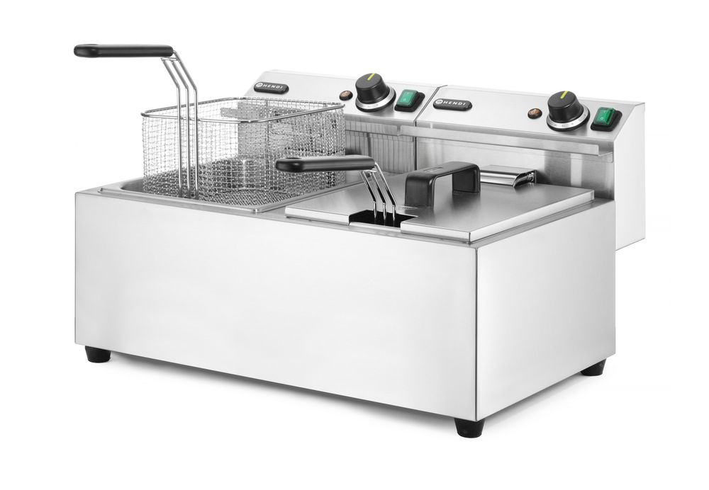 HENDI Fritteuse Profi Line – 2 × 8 L, 7000 W, mit Timer HENDI
