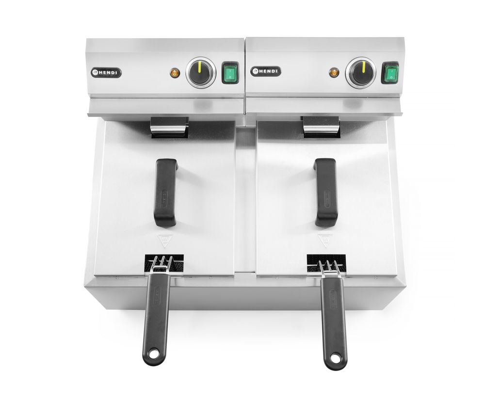 HENDI Fritteuse Profi Line – 2 × 8 L, 7000 W, mit Timer HENDI