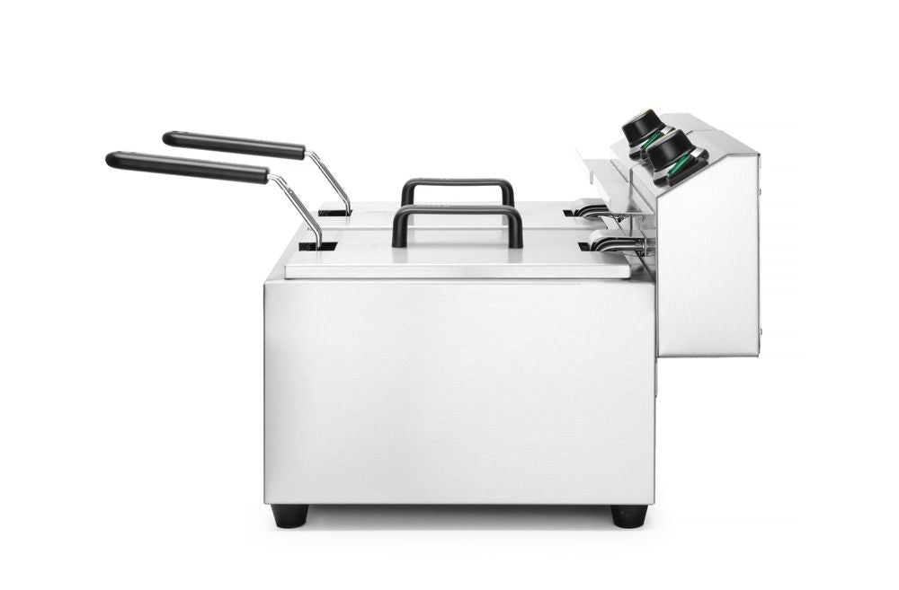 HENDI Fritteuse Profi Line – 2 × 8 L, 7000 W, mit Timer HENDI